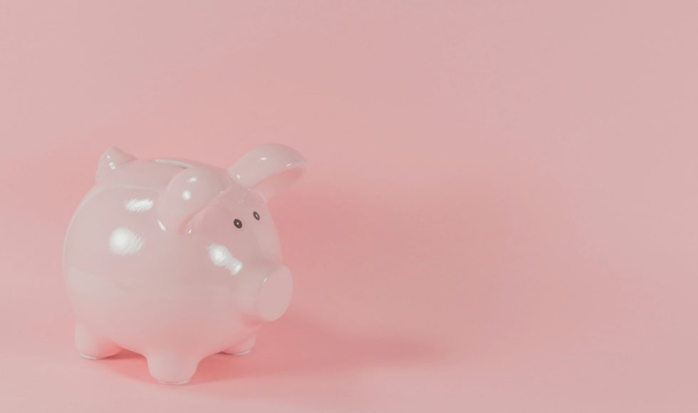 Pink Piggy Bank on Pink